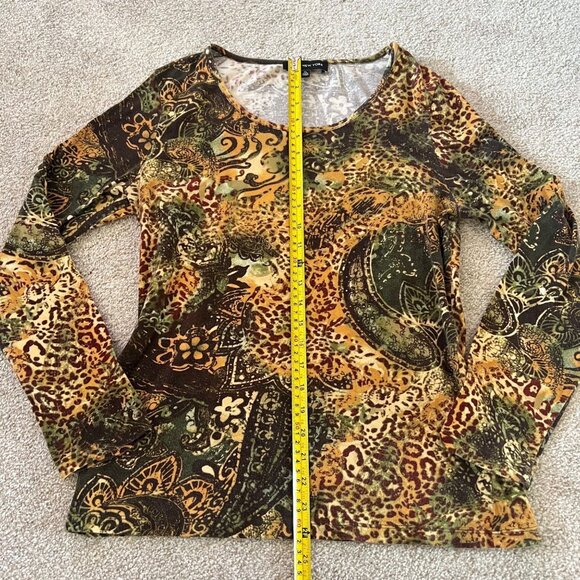 Vintage Jones New York Cheetah Abstract Cotton Top - Picture 7 of 9